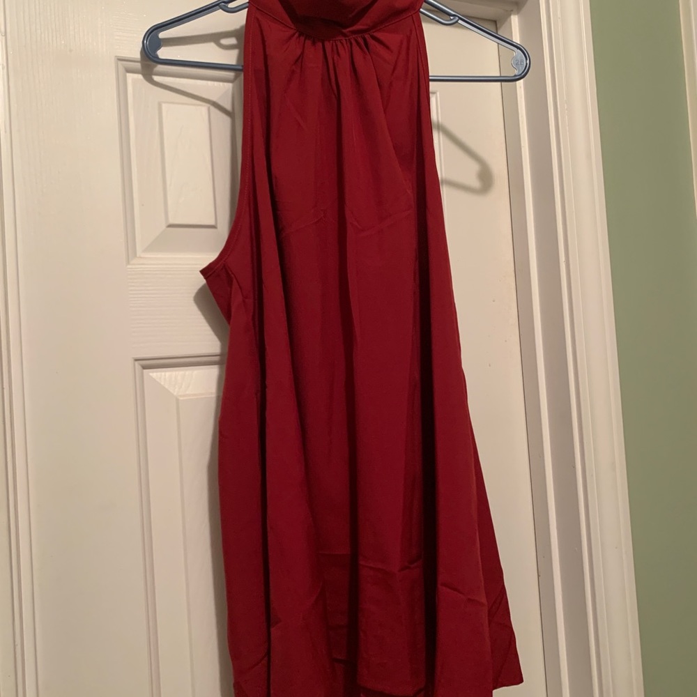 Maroon high neck tank top